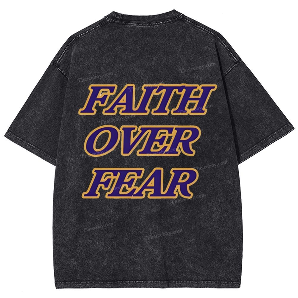 Faith Over Fear Snowflake Vintage Washed T-Shirt