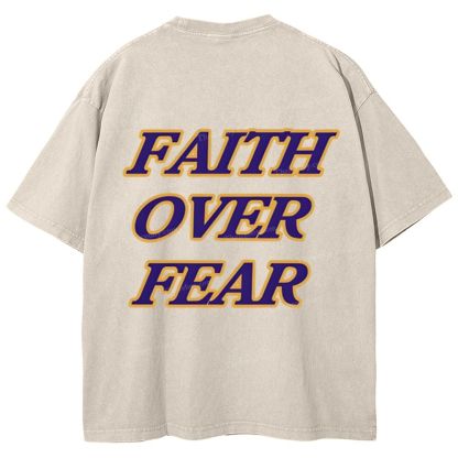 Faith Over Fear Snowflake Vintage Washed T-Shirt