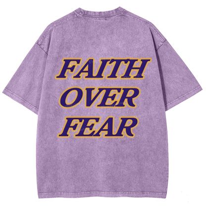 Faith Over Fear Snowflake Vintage Washed T-Shirt