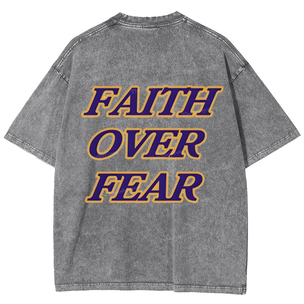 Faith Over Fear Snowflake Vintage Washed T-Shirt
