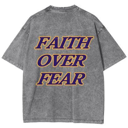 Faith Over Fear Snowflake Vintage Washed T-Shirt