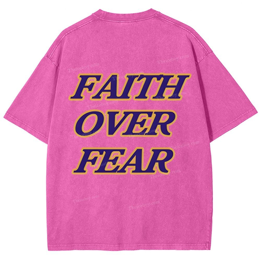Faith Over Fear Snowflake Vintage Washed T-Shirt