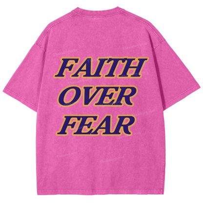 Faith Over Fear Snowflake Vintage Washed T-Shirt