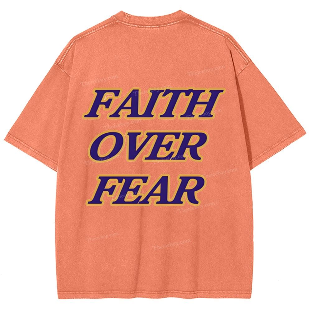 Faith Over Fear Snowflake Vintage Washed T-Shirt