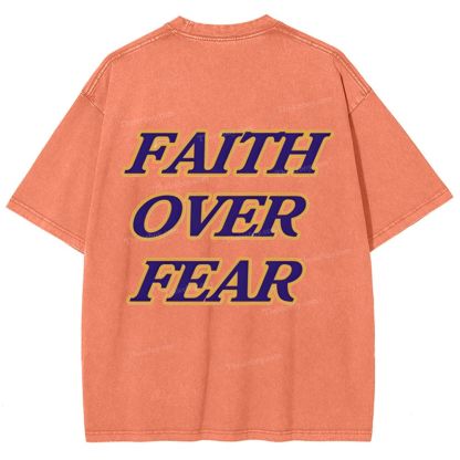 Faith Over Fear Snowflake Vintage Washed T-Shirt