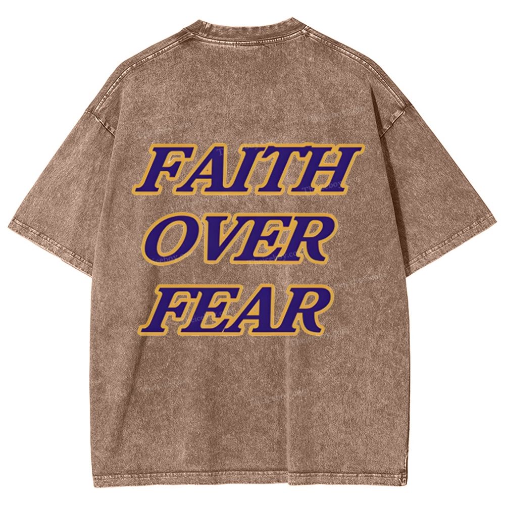 Faith Over Fear Snowflake Vintage Washed T-Shirt