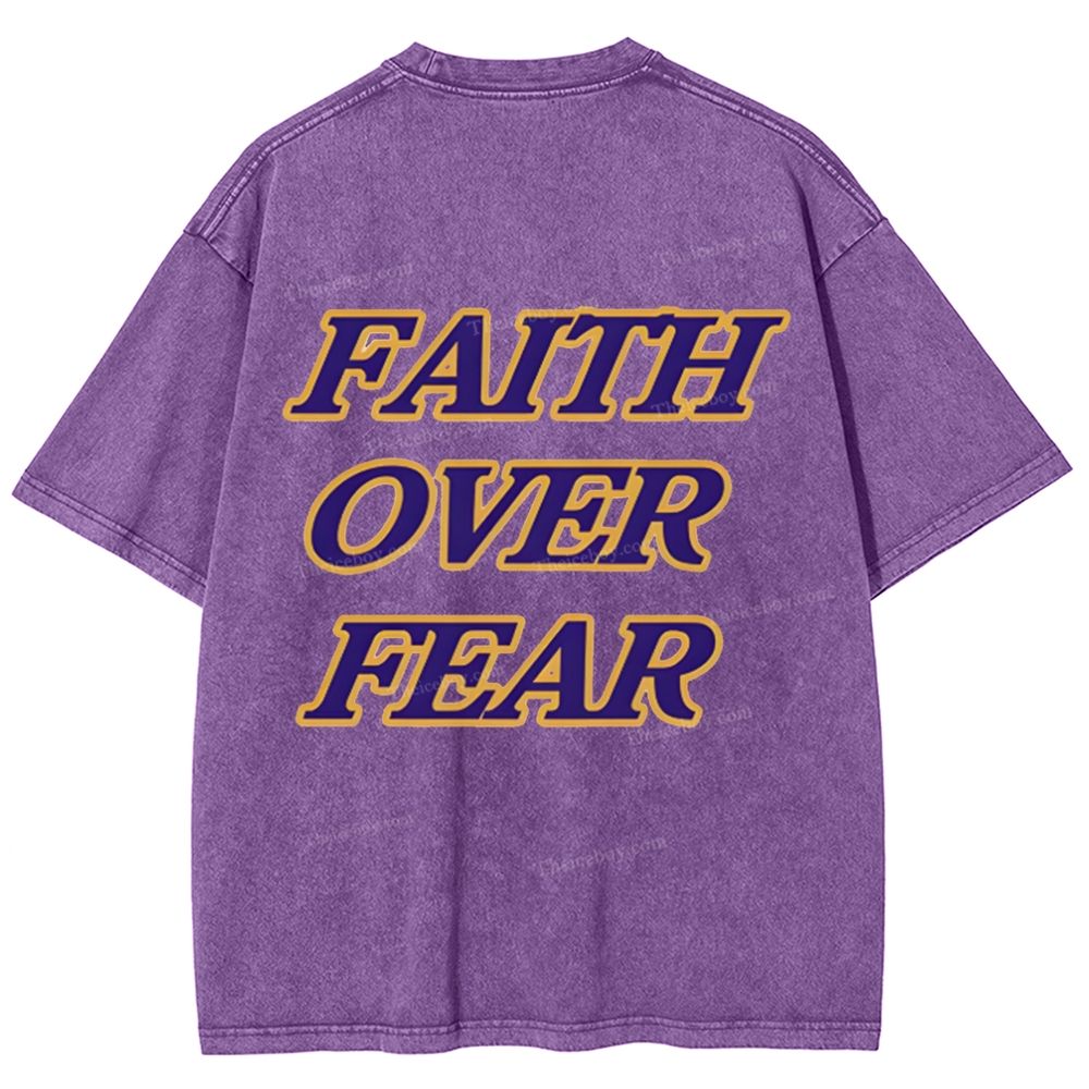 Faith Over Fear Snowflake Vintage Washed T-Shirt
