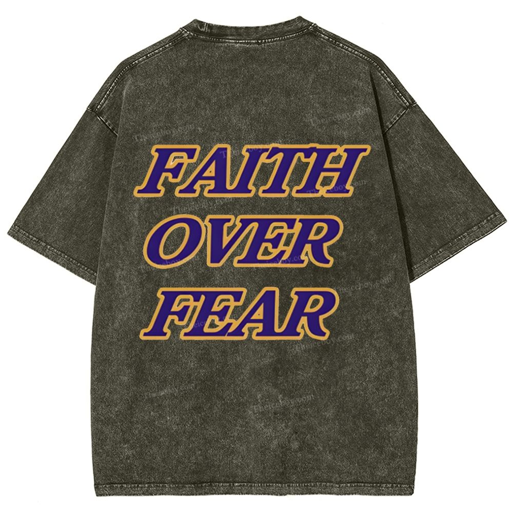 Faith Over Fear Snowflake Vintage Washed T-Shirt