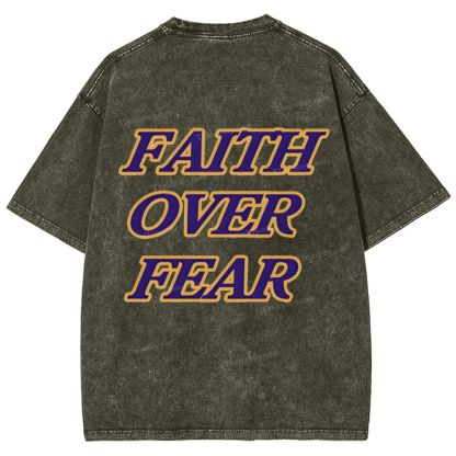 Faith Over Fear Snowflake Vintage Washed T-Shirt