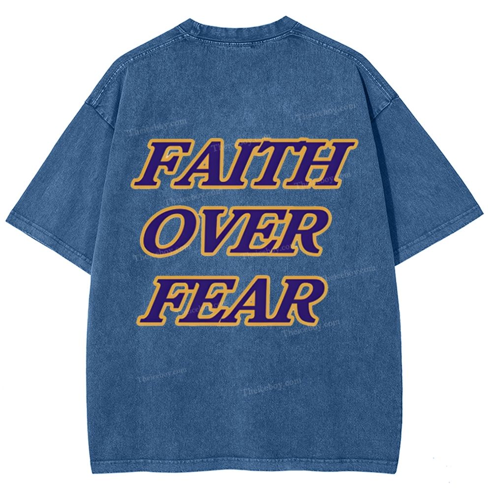 Faith Over Fear Snowflake Vintage Washed T-Shirt