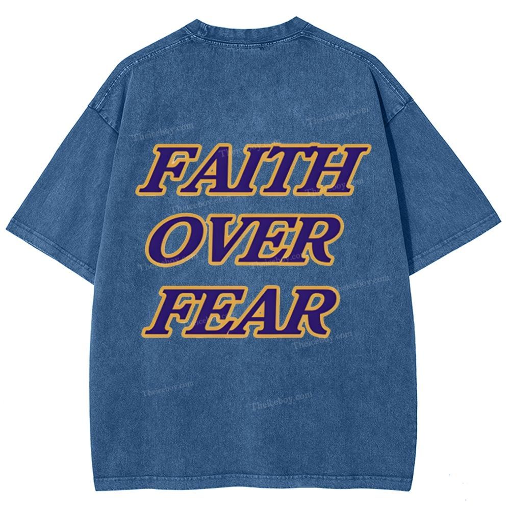 Faith Over Fear Snowflake Vintage Washed T-Shirt