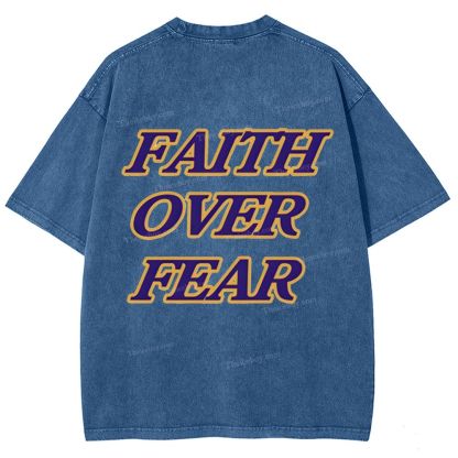 Faith Over Fear Snowflake Vintage Washed T-Shirt