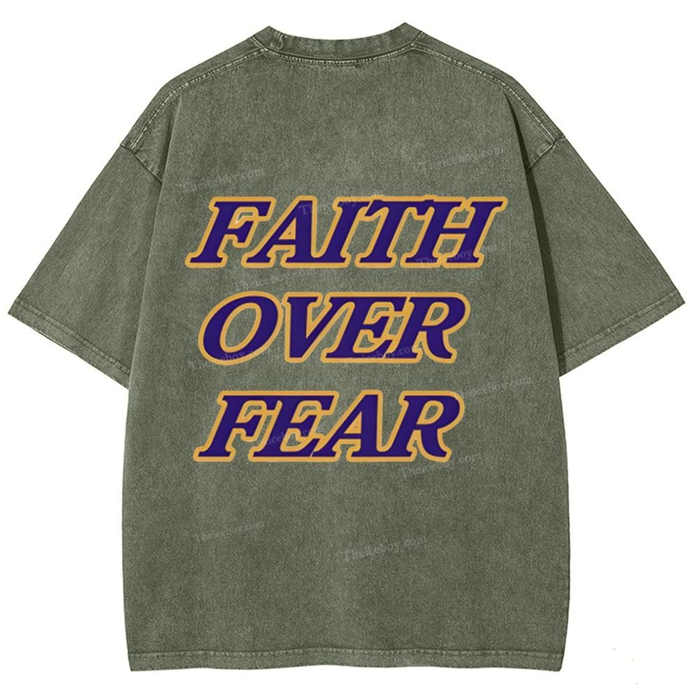 Faith Over Fear Snowflake Vintage Washed T-Shirt