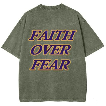 Faith Over Fear Snowflake Vintage Washed T-Shirt