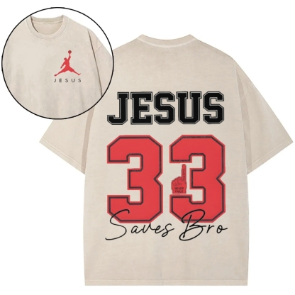Jesus Saves Bro Snowflake Vintage Washed T-Shirt
