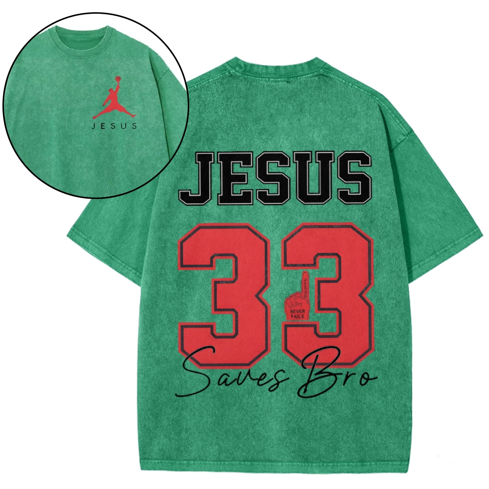 Jesus Saves Bro Snowflake Vintage Washed T-Shirt