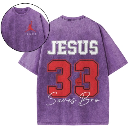 Jesus Saves Bro Snowflake Vintage Washed T-Shirt