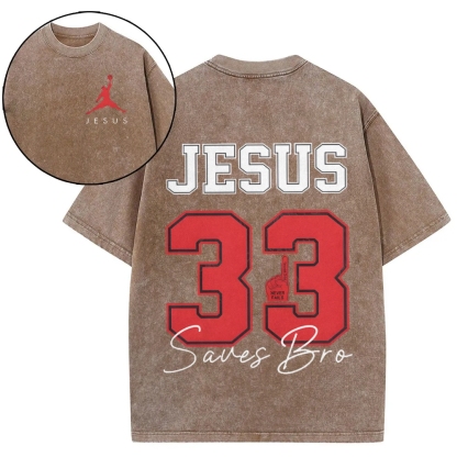 Jesus Saves Bro Snowflake Vintage Washed T-Shirt