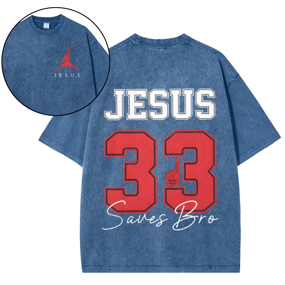 Jesus Saves Bro Snowflake Vintage Washed T-Shirt