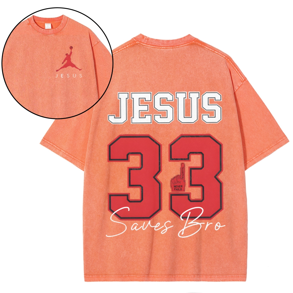 Jesus Saves Bro Snowflake Vintage Washed T-Shirt