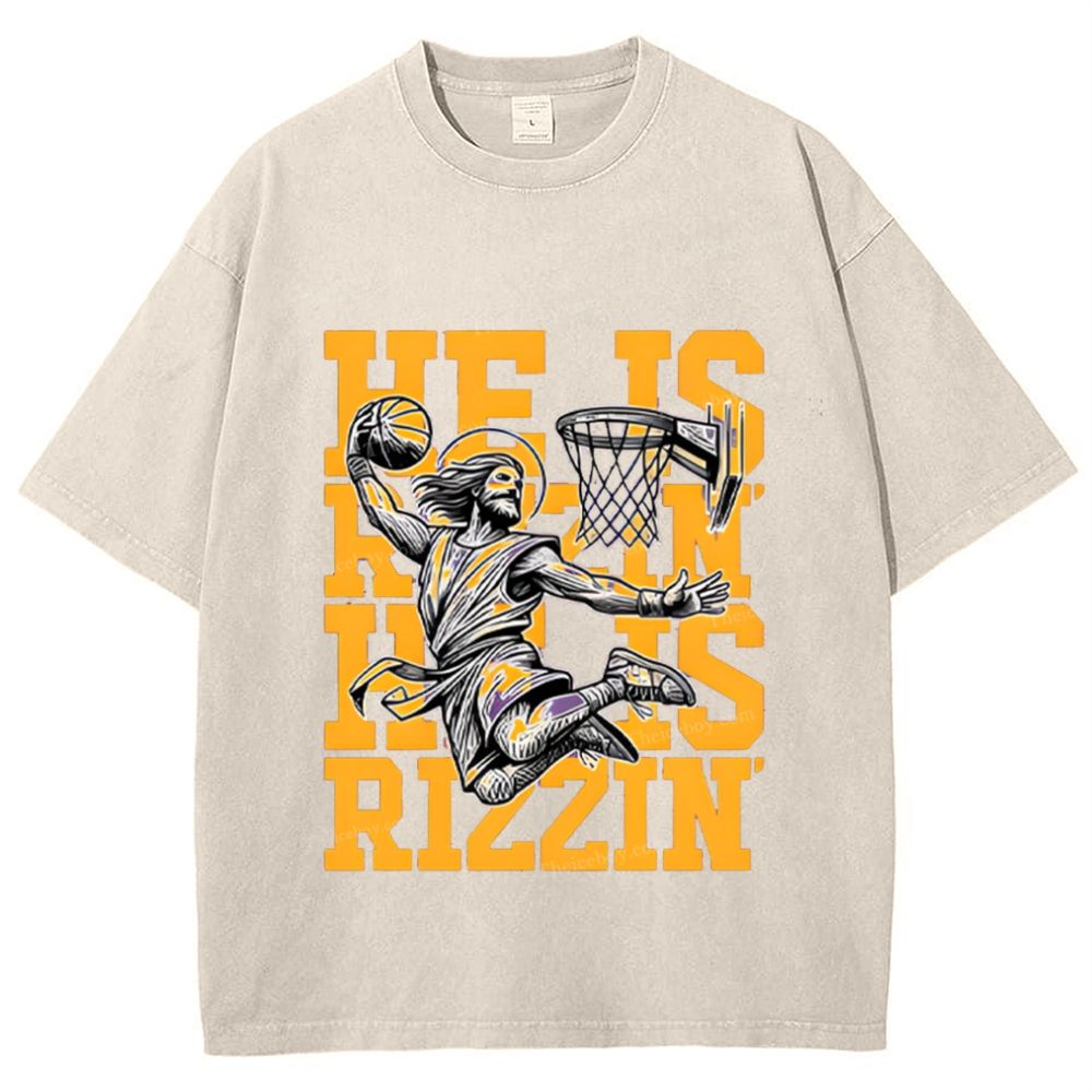He Is Rizzin Snowflake Vintage Washed T-Shirt