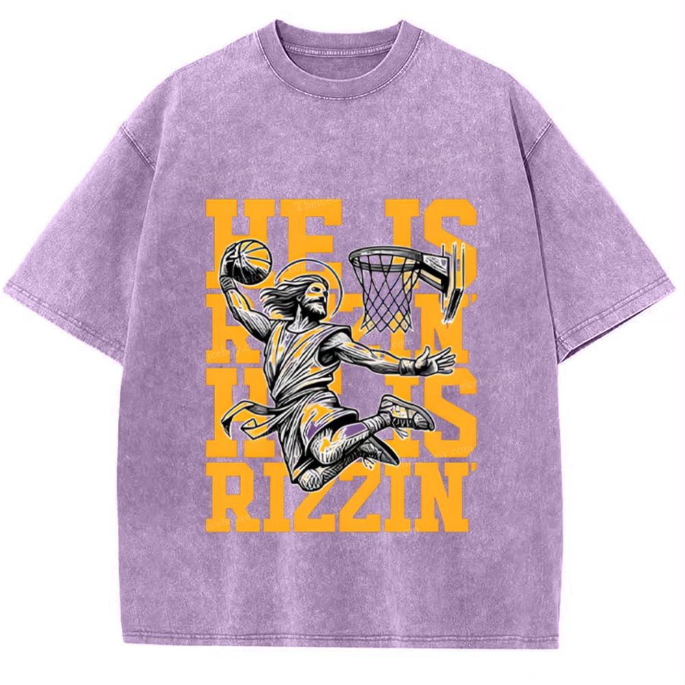 He Is Rizzin Snowflake Vintage Washed T-Shirt