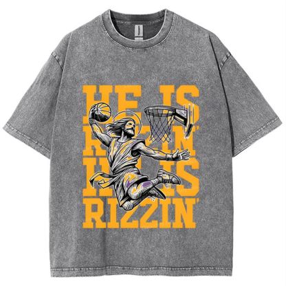 He Is Rizzin Snowflake Vintage Washed T-Shirt
