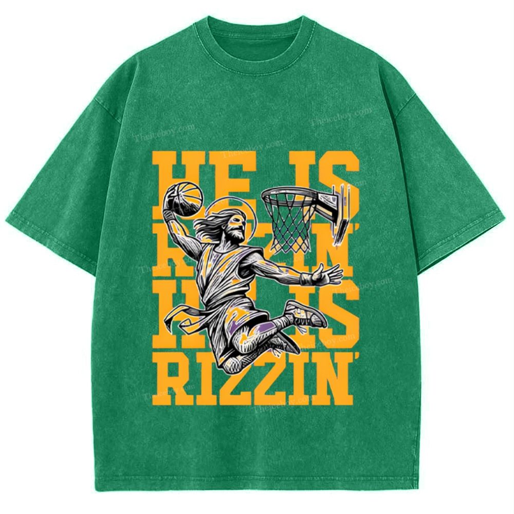He Is Rizzin Snowflake Vintage Washed T-Shirt