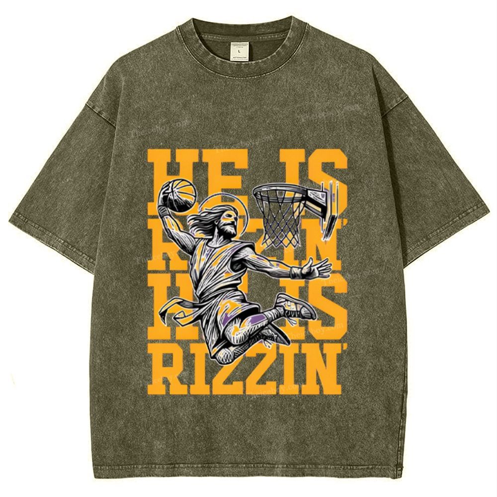 He Is Rizzin Snowflake Vintage Washed T-Shirt
