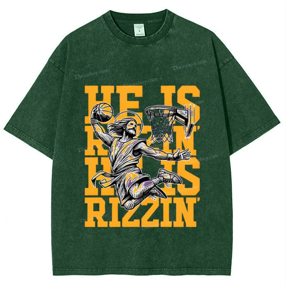 He Is Rizzin Snowflake Vintage Washed T-Shirt