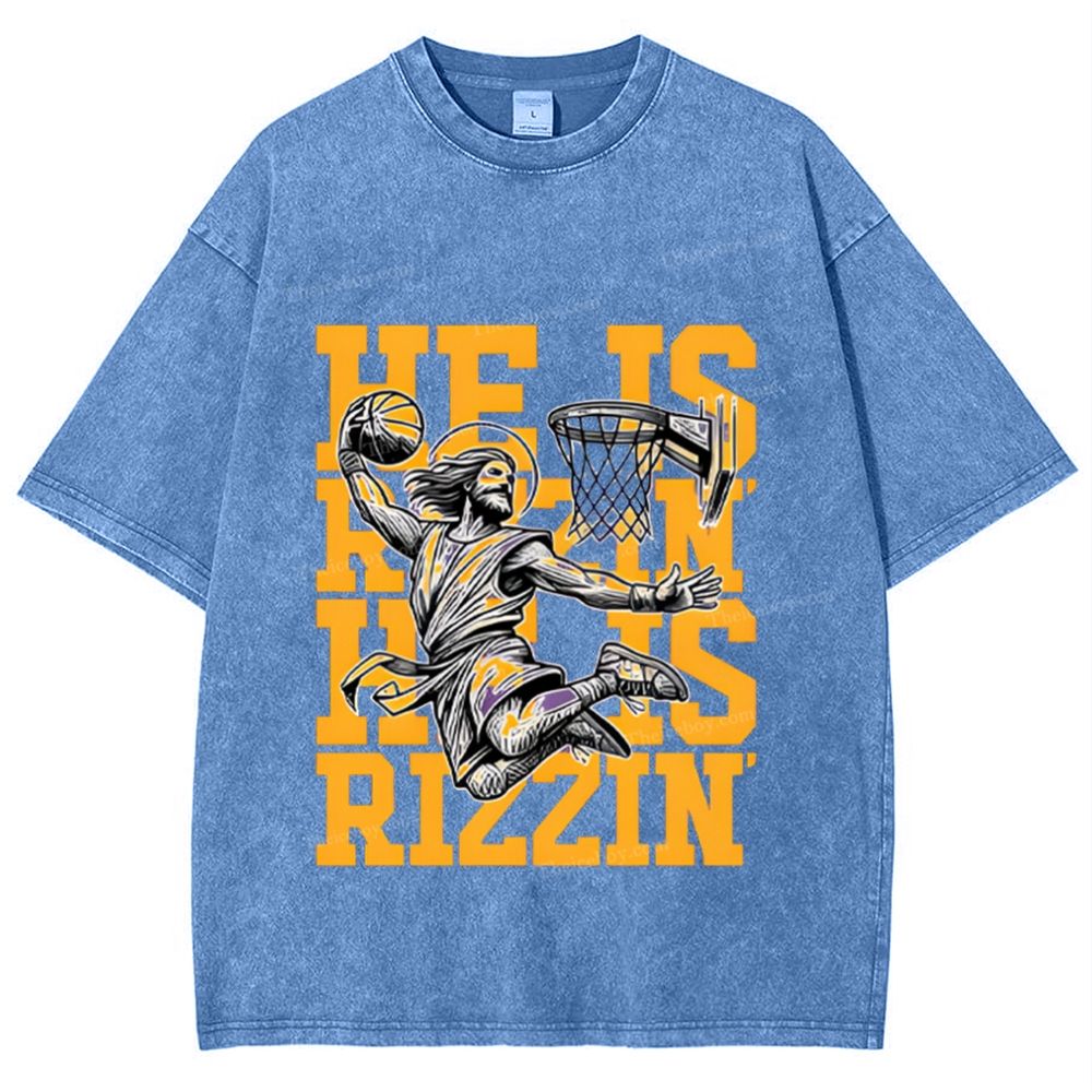 He Is Rizzin Snowflake Vintage Washed T-Shirt