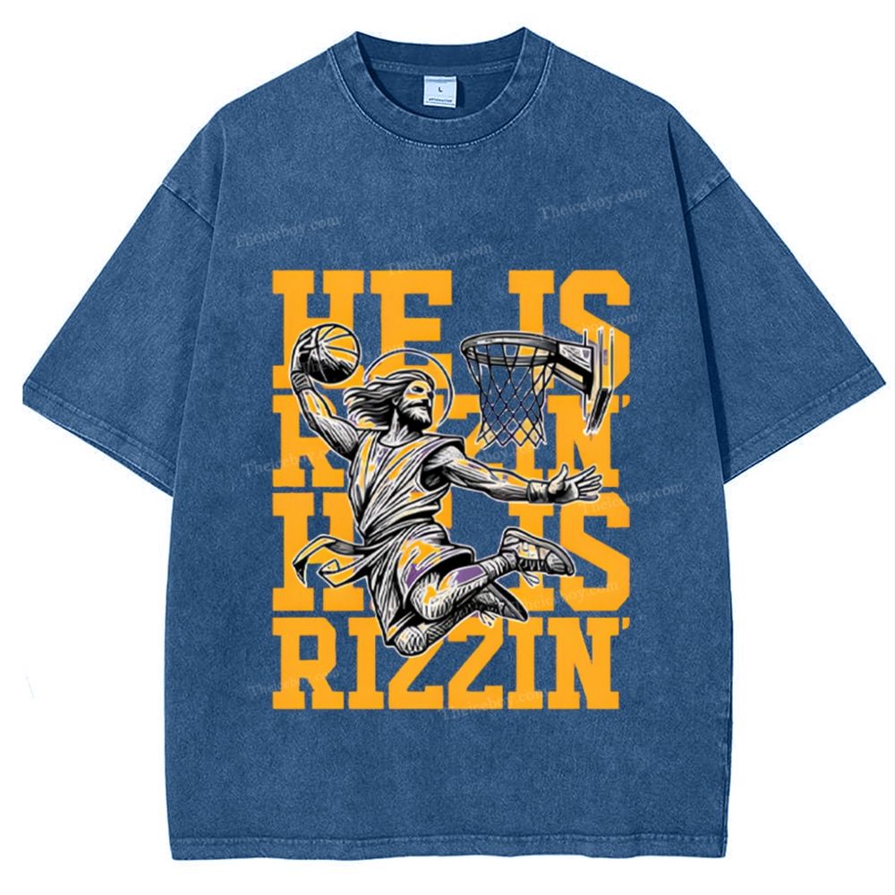 He Is Rizzin Snowflake Vintage Washed T-Shirt