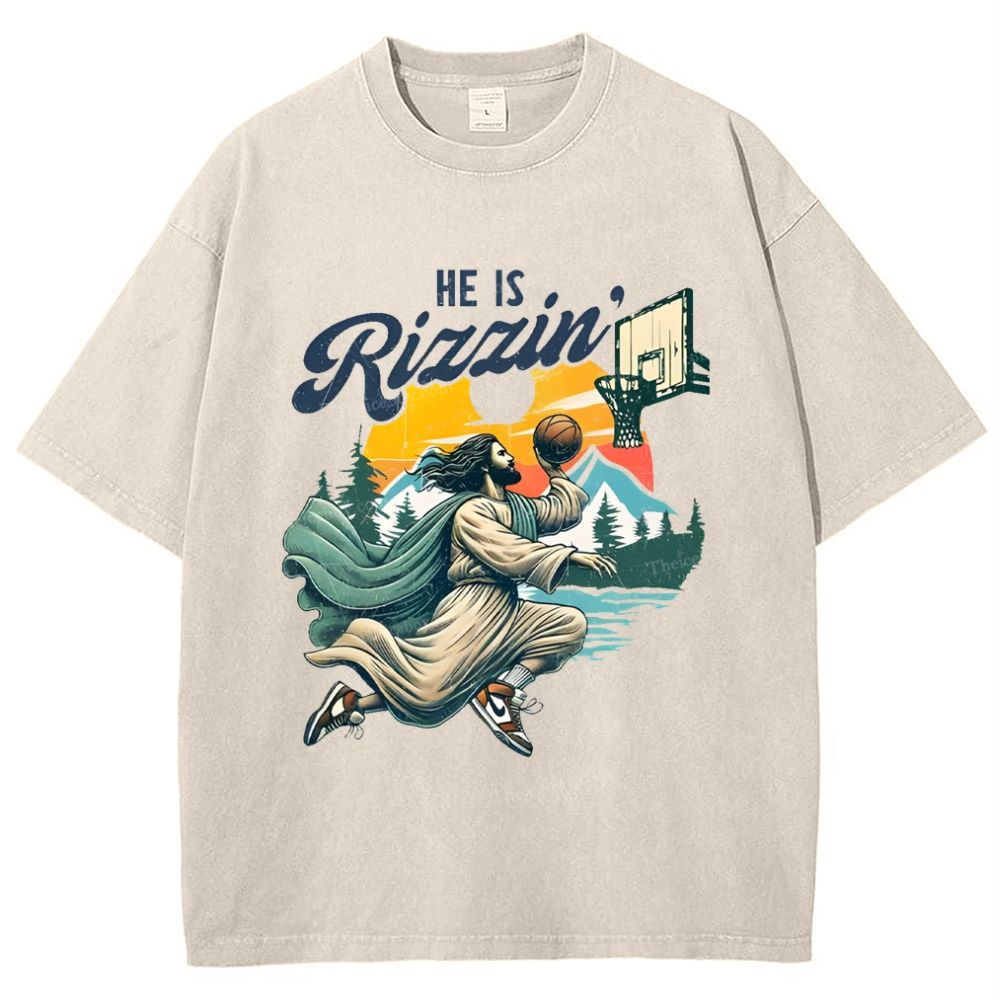 He Is Rizzin Snowflake Vintage Washed T-Shirt