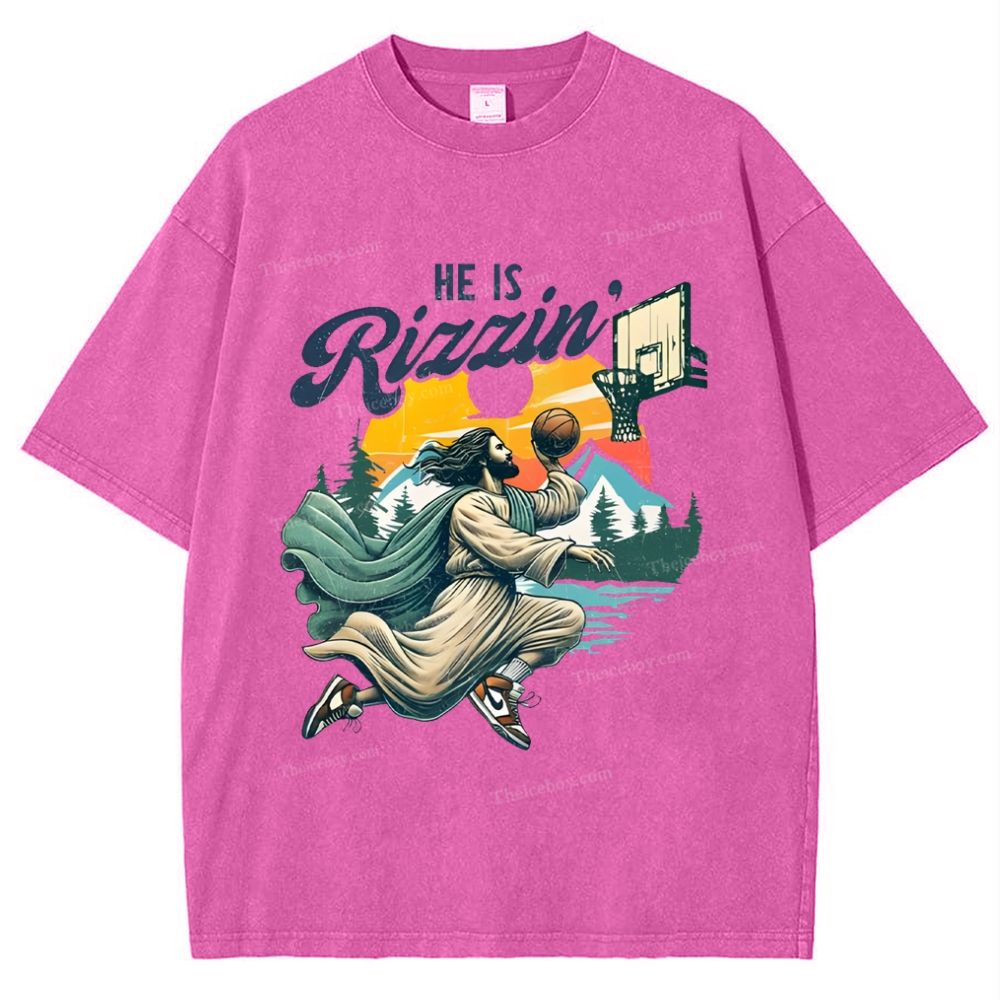 He Is Rizzin Snowflake Vintage Washed T-Shirt