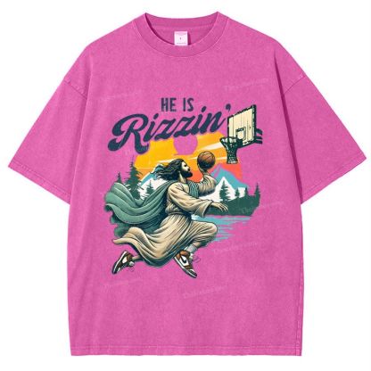 He Is Rizzin Snowflake Vintage Washed T-Shirt