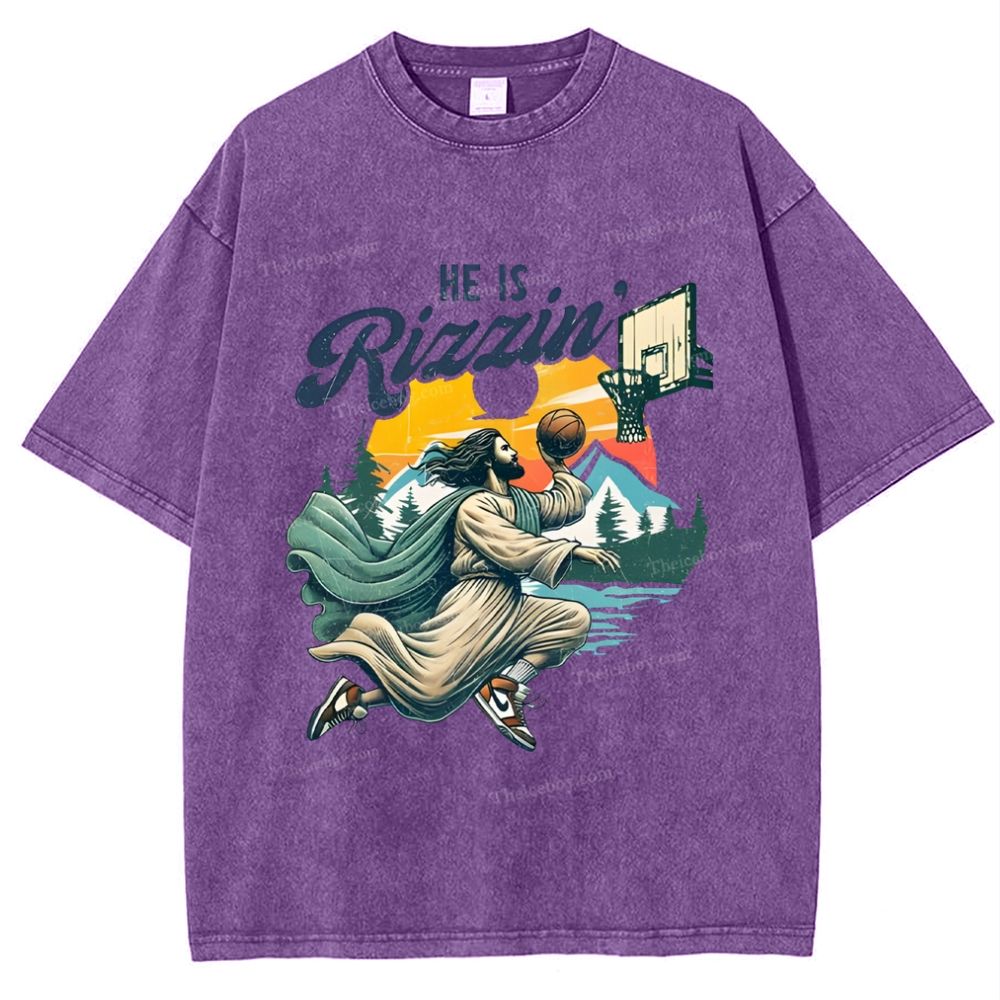 He Is Rizzin Snowflake Vintage Washed T-Shirt
