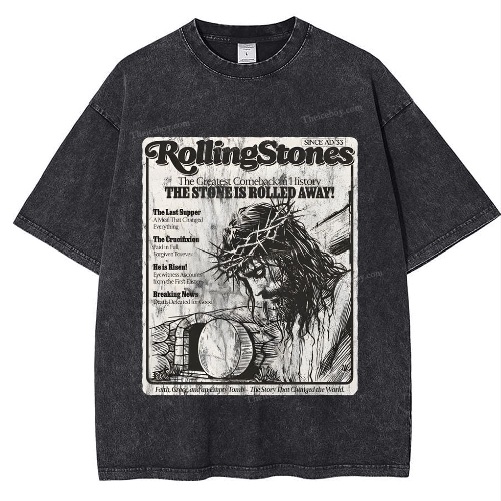 Original Rolling Stone Christ Snowflake Vintage Washed T-Shirt