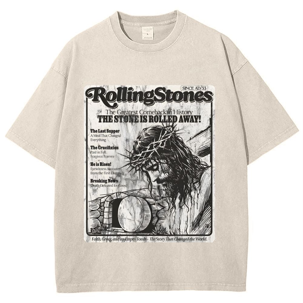 Original Rolling Stone Christ Snowflake Vintage Washed T-Shirt