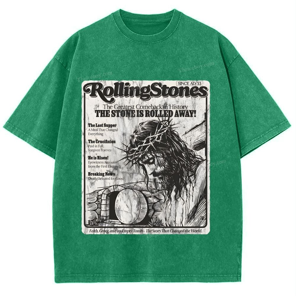 Original Rolling Stone Christ Snowflake Vintage Washed T-Shirt