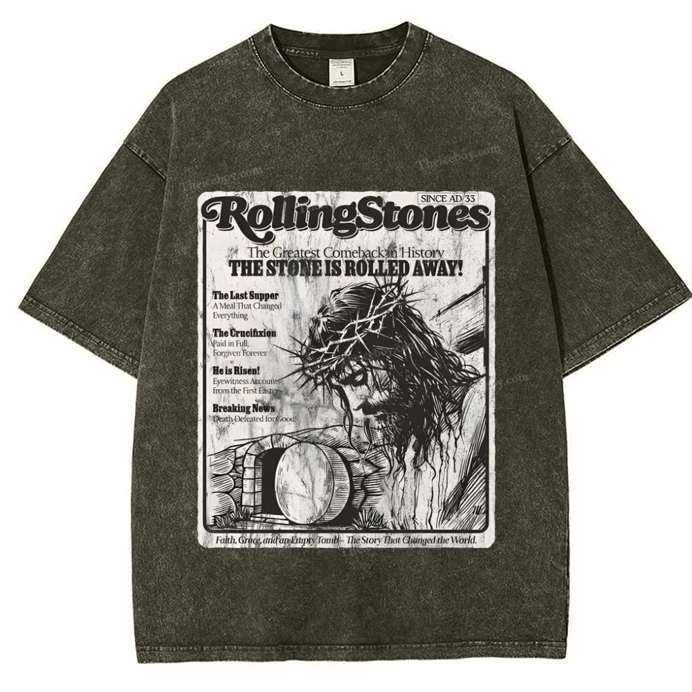 Original Rolling Stone Christ Snowflake Vintage Washed T-Shirt