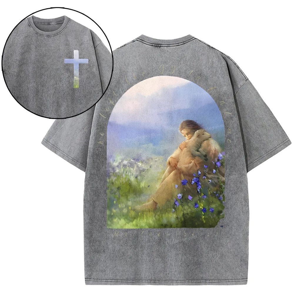 He Left The 99 To Find Me Snowflake Vintage Washed T-Shirt