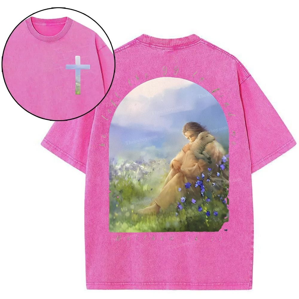 He Left The 99 To Find Me Snowflake Vintage Washed T-Shirt