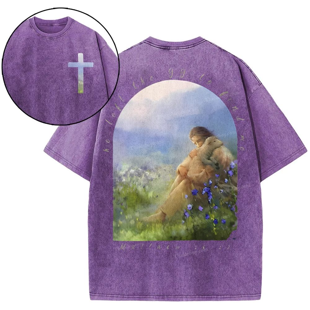 He Left The 99 To Find Me Snowflake Vintage Washed T-Shirt