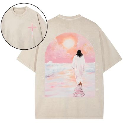 His Mercies Are New Christian Snowflake Vintage Washed T-Shirt