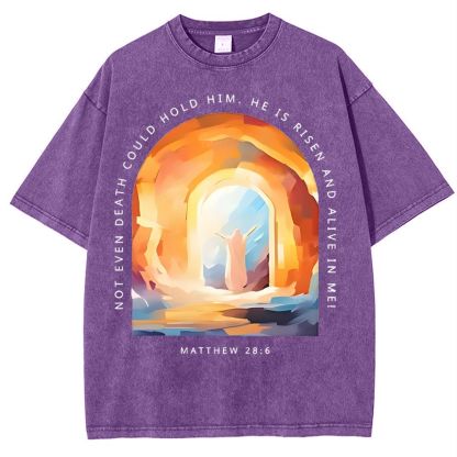 Not Even Death Could Hold Him Christian Snowflake Vintage Washed T-Shirt