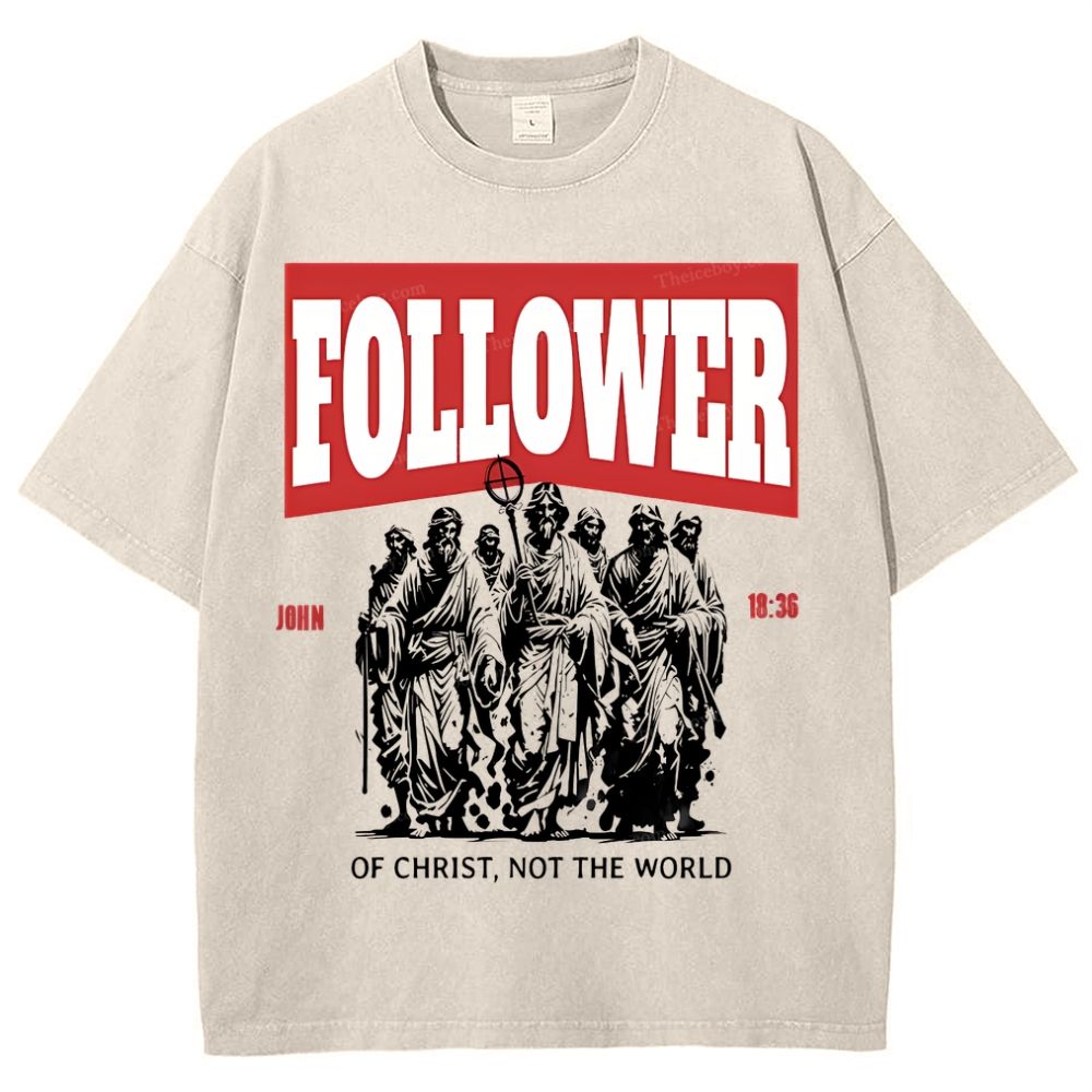 Follower Christian Snowflake Vintage Washed T-Shirt