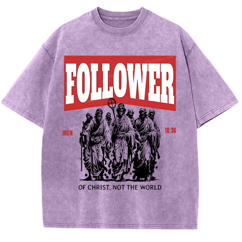 Follower Christian Snowflake Vintage Washed T-Shirt