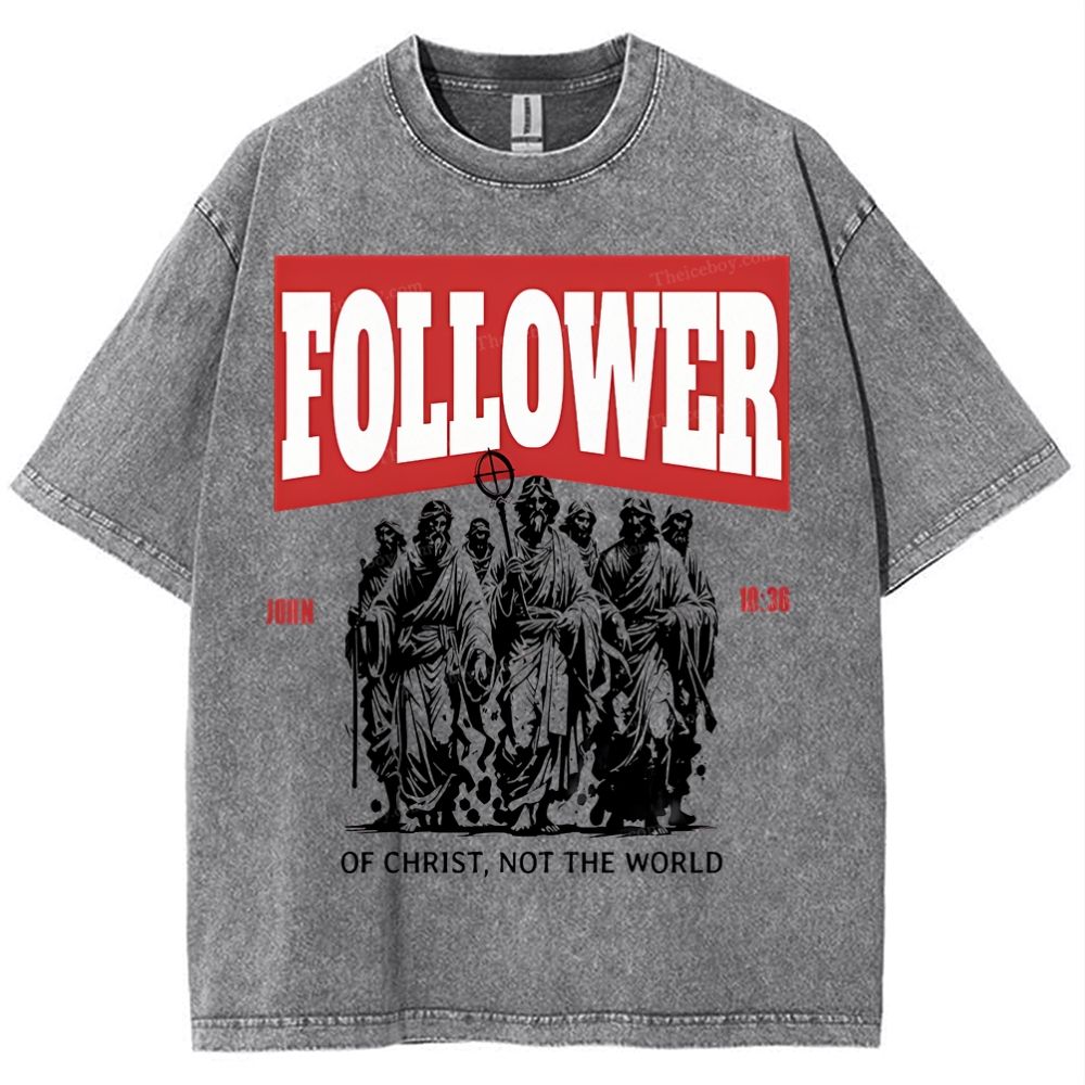 Follower Christian Snowflake Vintage Washed T-Shirt