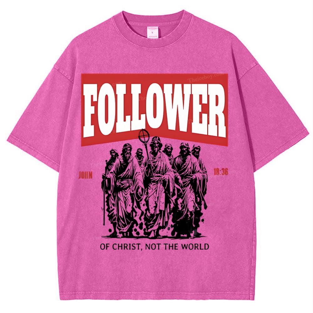 Follower Christian Snowflake Vintage Washed T-Shirt