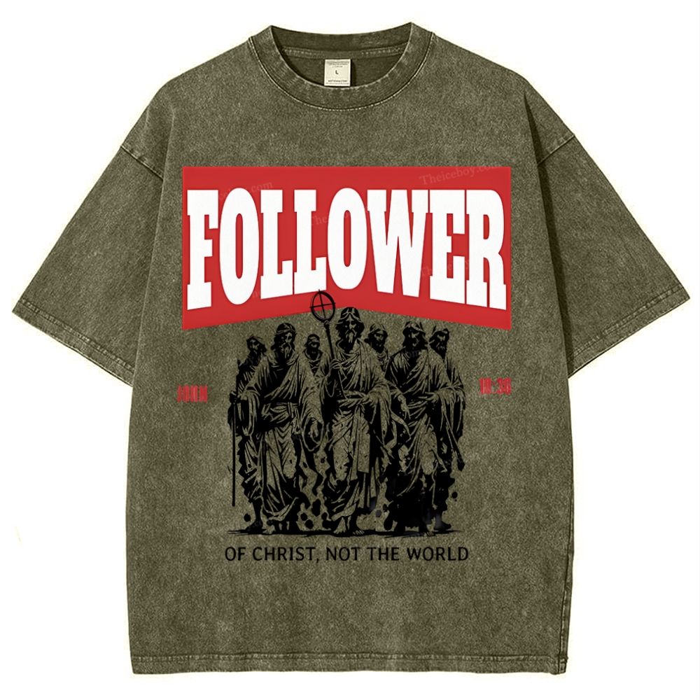 Follower Christian Snowflake Vintage Washed T-Shirt